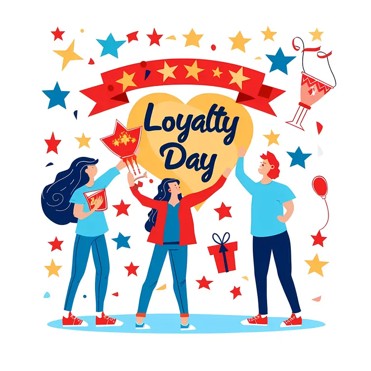 Loyalty Day Celebration with People and Banners