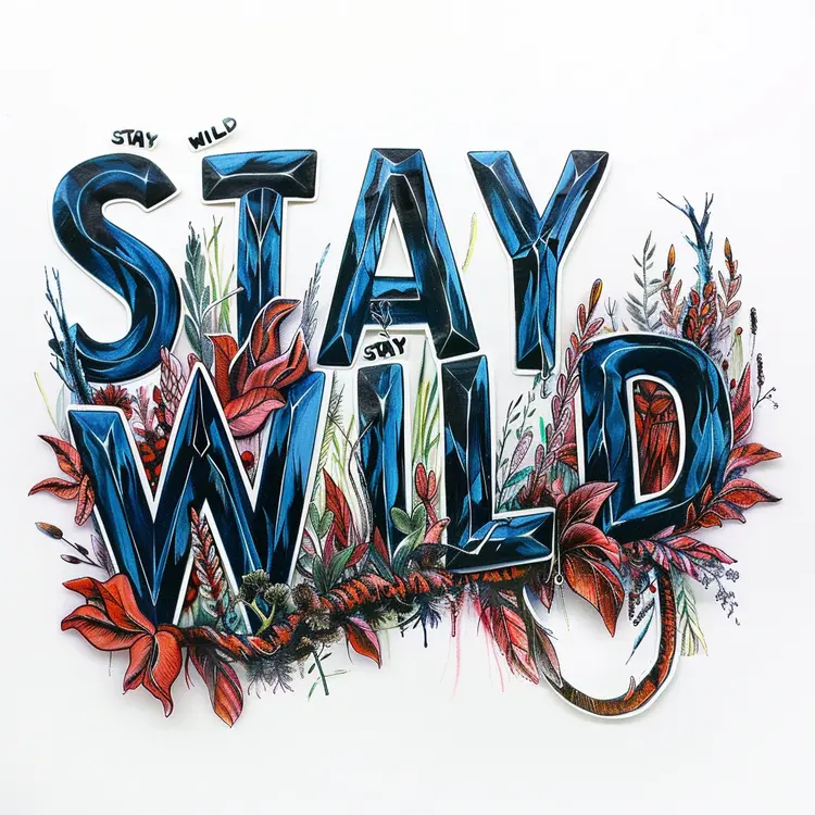Stay Wild Nature Text Art