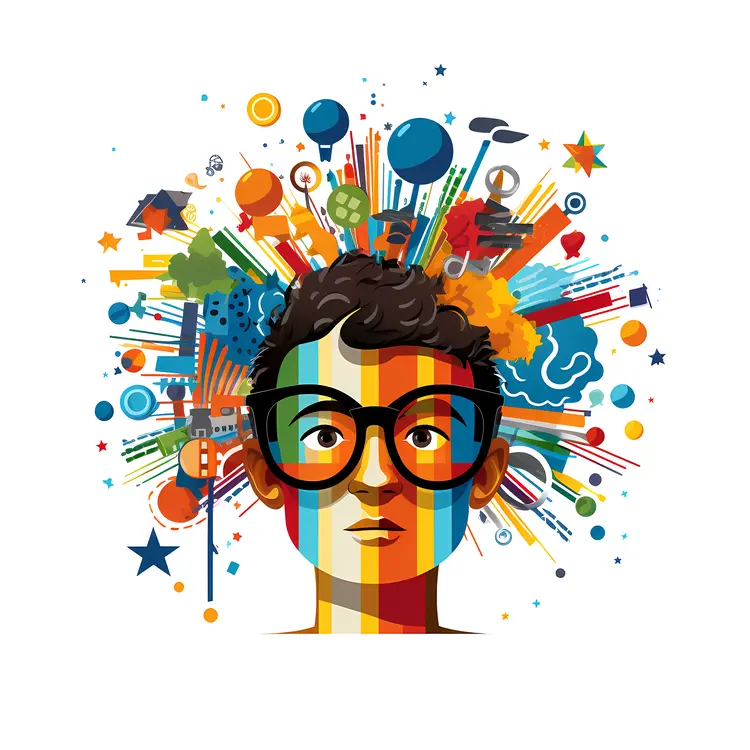 Vibrant Silhouette with Colorful Elements