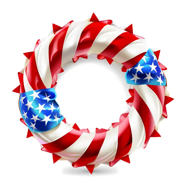 American Flag Wreath Illustration