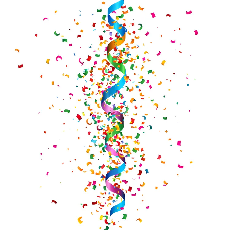 Colorful Confetti and Streamers for Festive Celebrations
