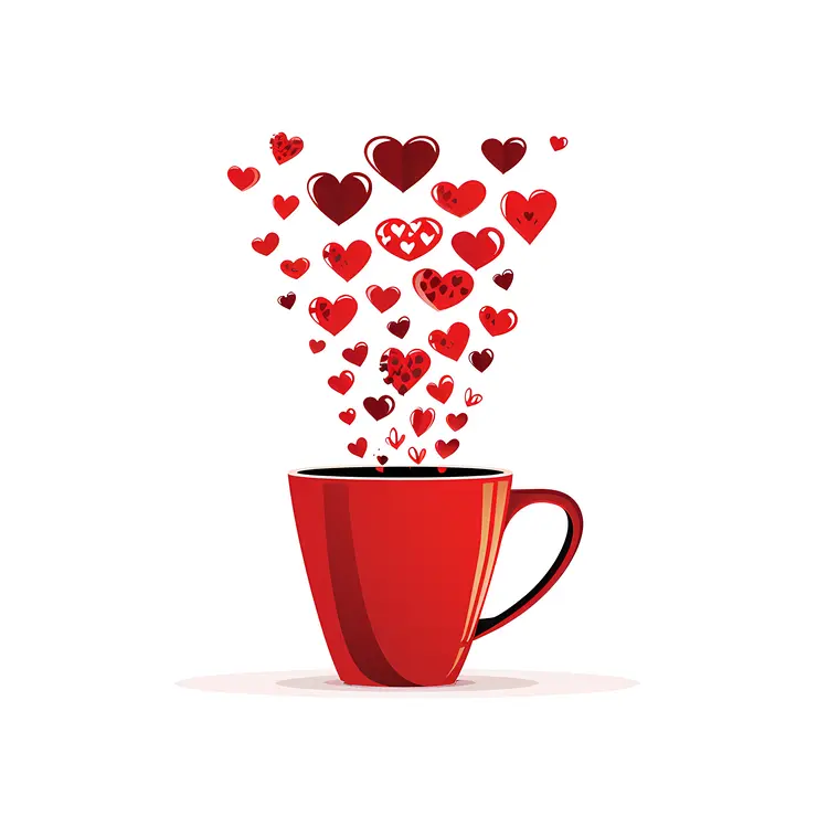 Red Cup with Hearts for Valentine's Day