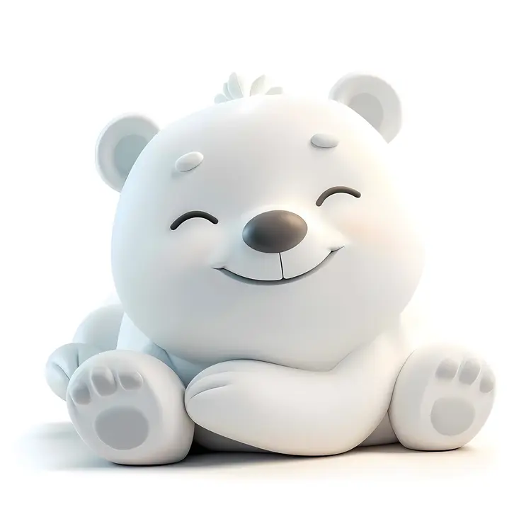 Adorable Sleeping Polar Bear Cub Cartoon