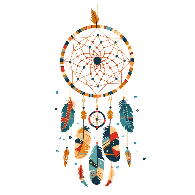 Detailed Dreamcatcher with Multiple Feathers