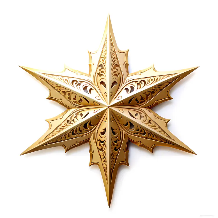 Ornate Golden Geometric Star