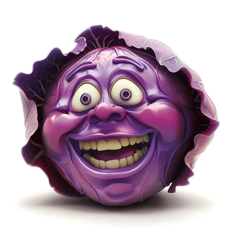 Excited Cartoon Cabbage