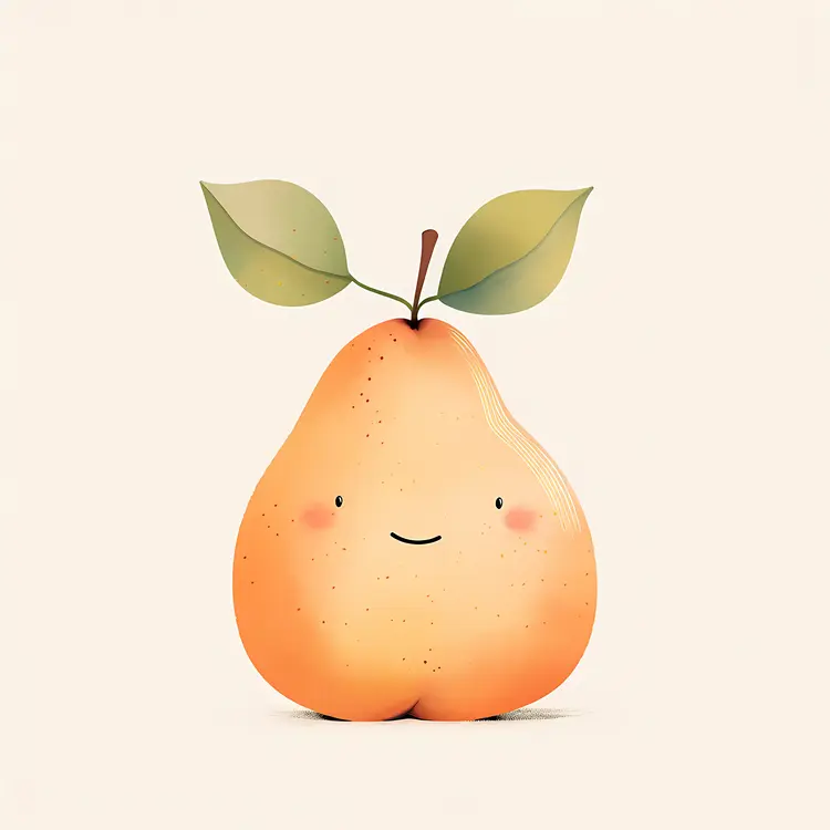 Smiling Cute Pear Cartoon