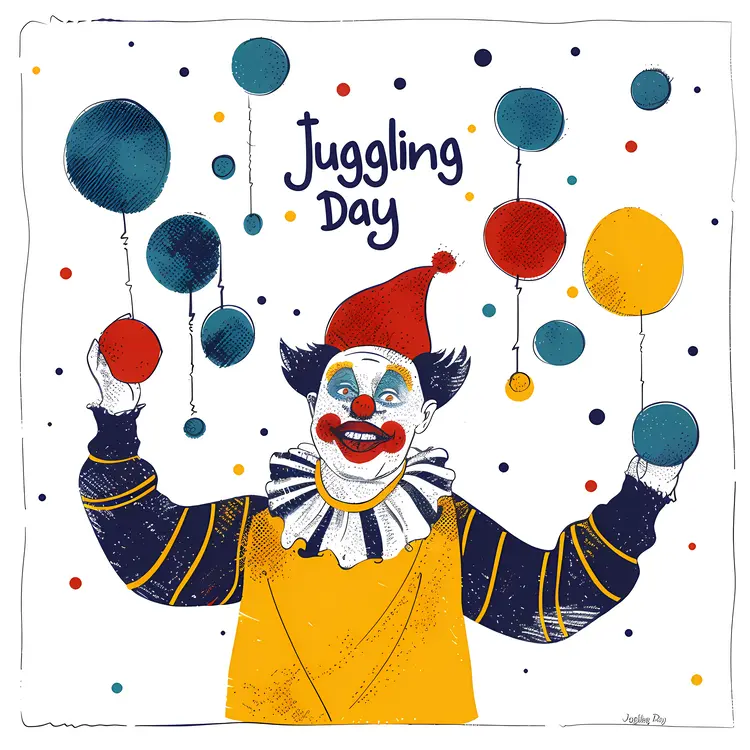 Colorful Clown for Juggling Day