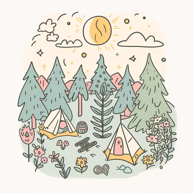 Cute Camping Doodle