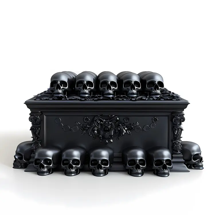 Black Chest with Skulls