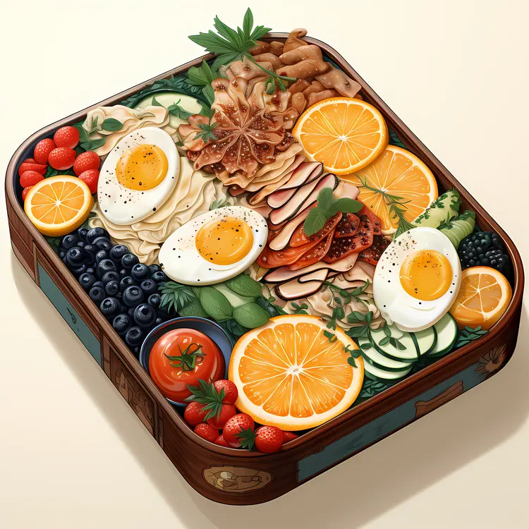 Colorful Bento Box with Fresh Ingredients