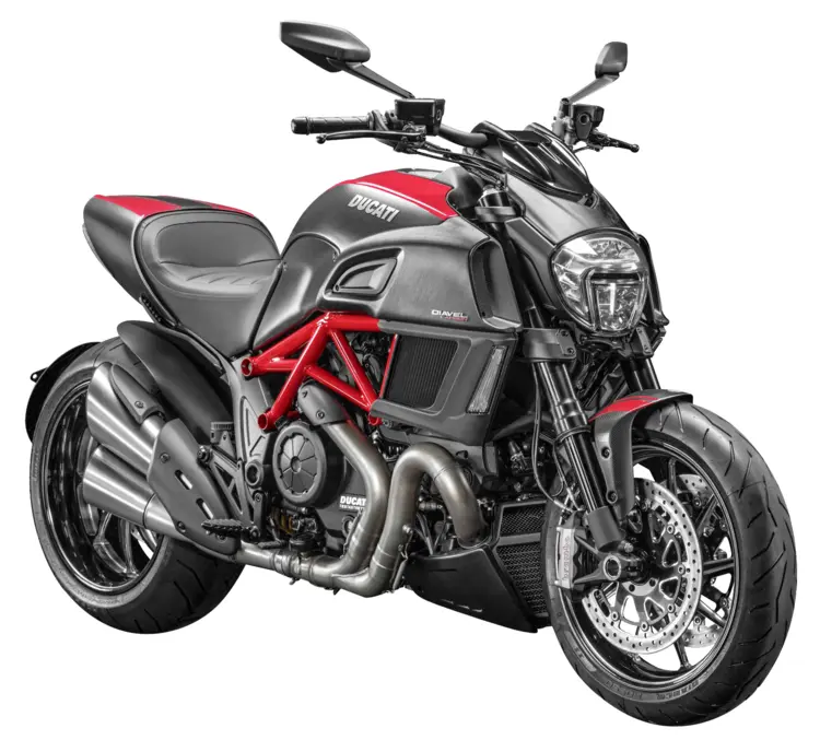 Black and Red Motorcycle with Dual Exhaust