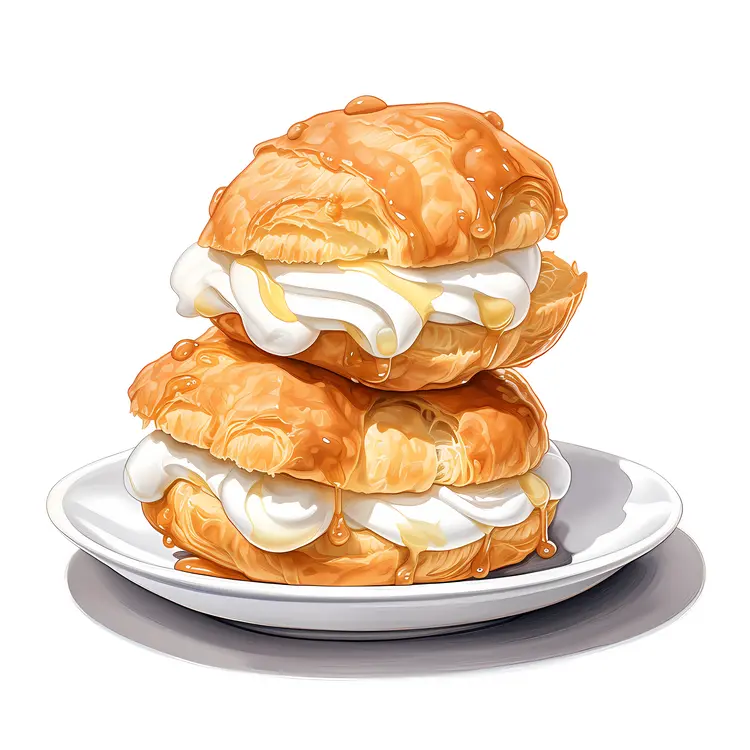 Stacked Cream Puffs with Whipped Cream