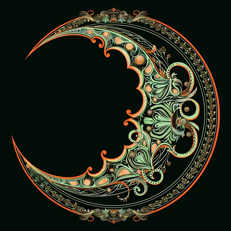 Ornate Decorative Crescent Moon