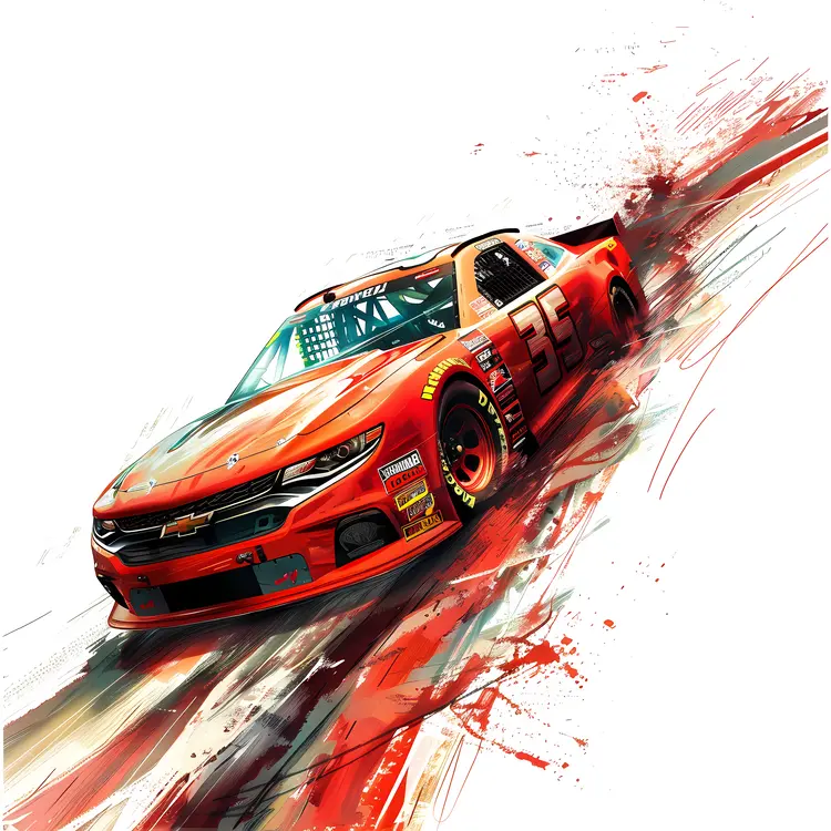Red Race Car on a Track