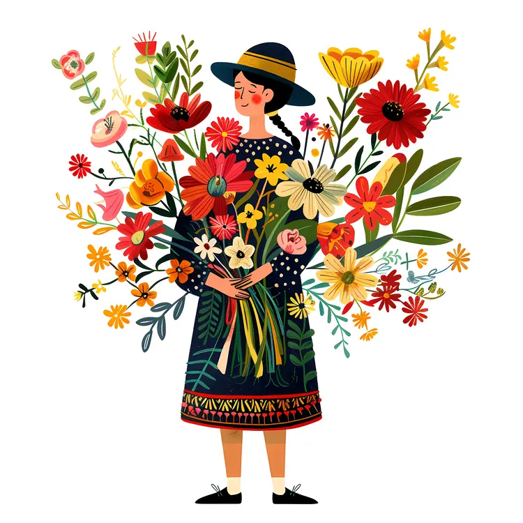 Person Holding Colorful Flower Bouquet