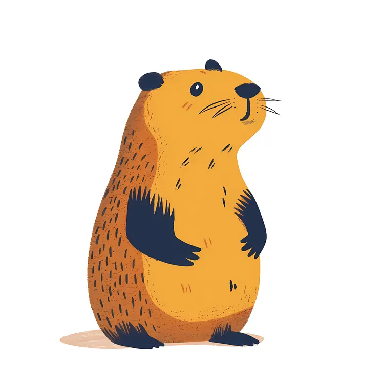 Cute Groundhog Cartoon Illustration