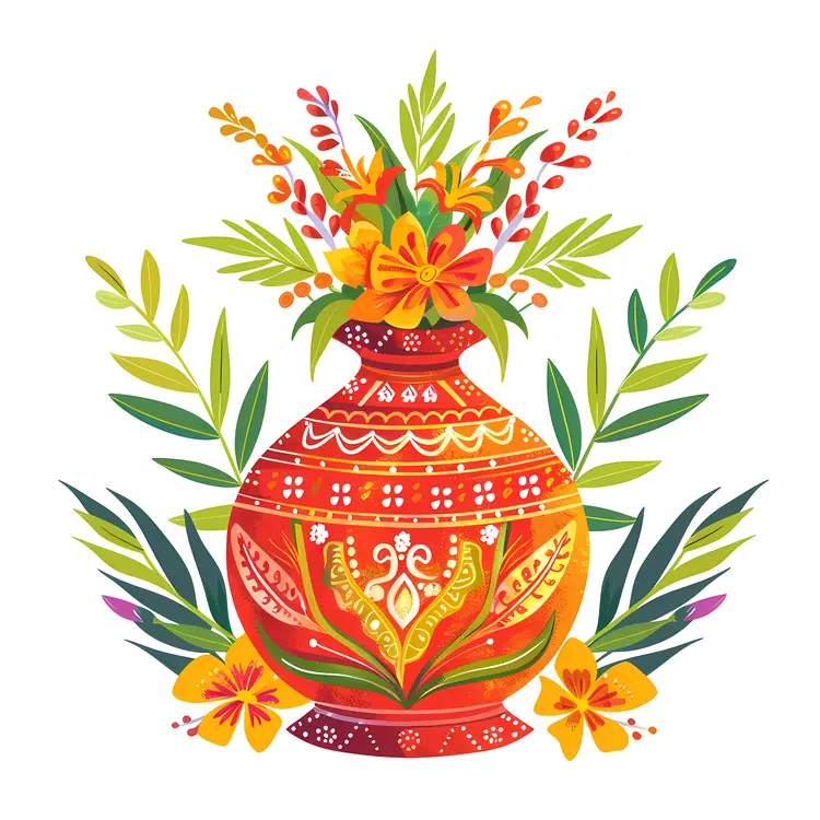 Decorative Pot with Flowers