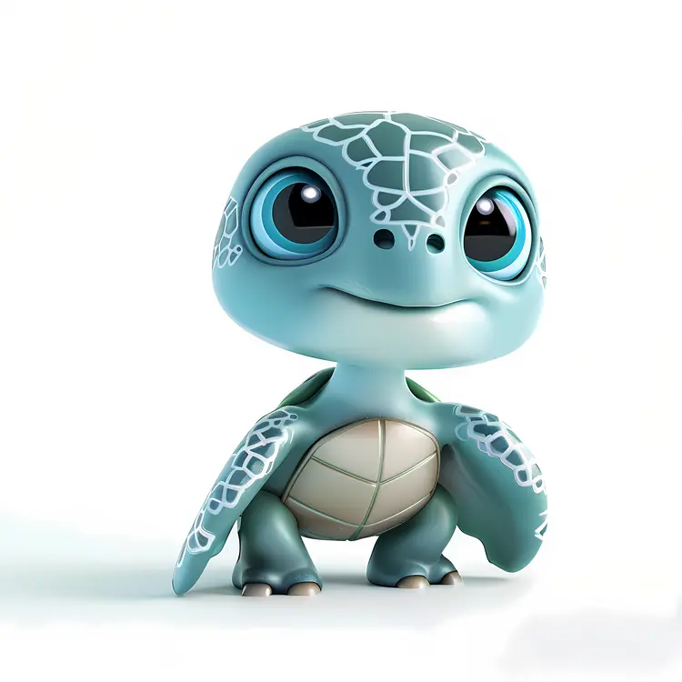 Cute Blue Turtle Cartoon Toy
