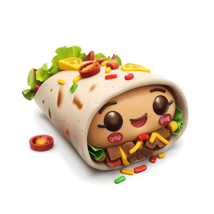 Cute Burrito with Vegetables
