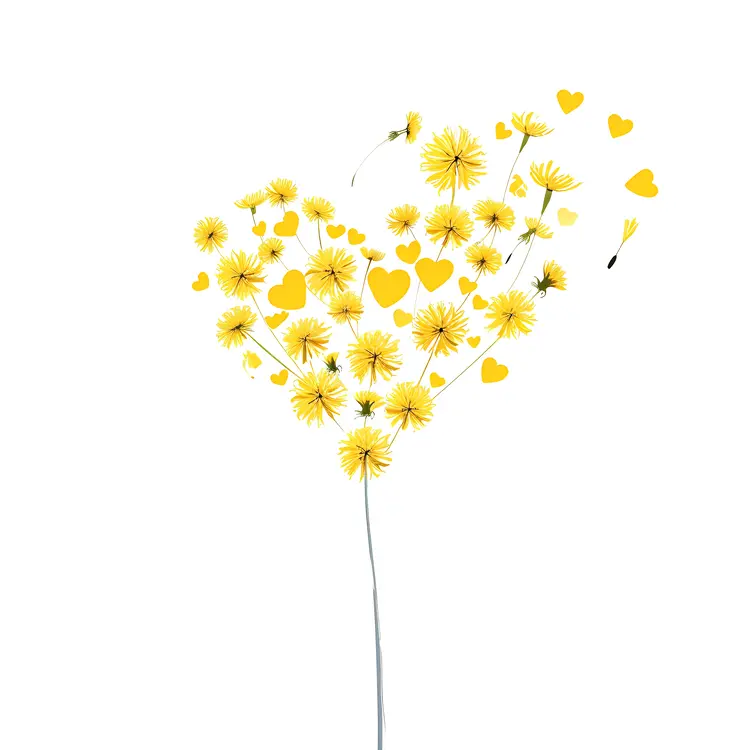 Yellow Heart-shaped Dandelion