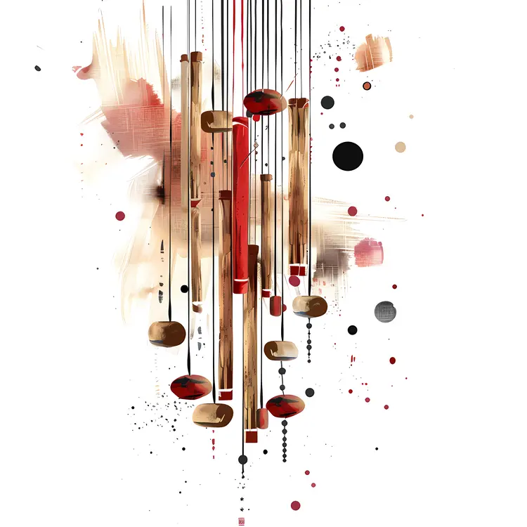 Abstract Hanging Wind Chimes