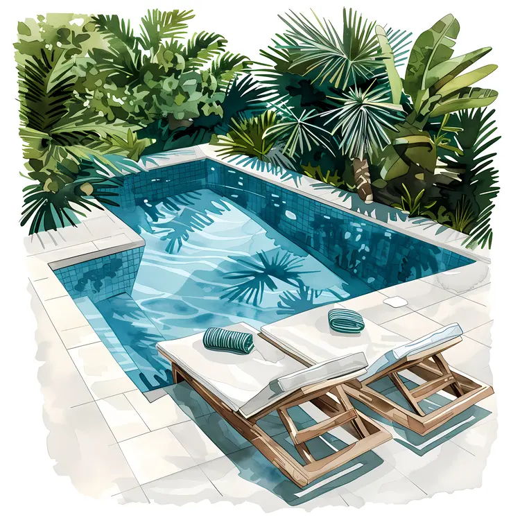 Swimming Pool with Sunbeds