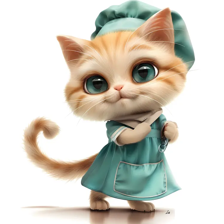 Cute Doctor Cat in Uniform
