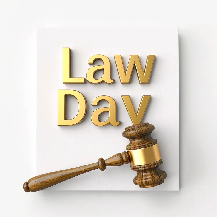 Law Day Text with Gavel