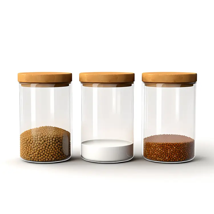 Glass Storage Jars with Spices