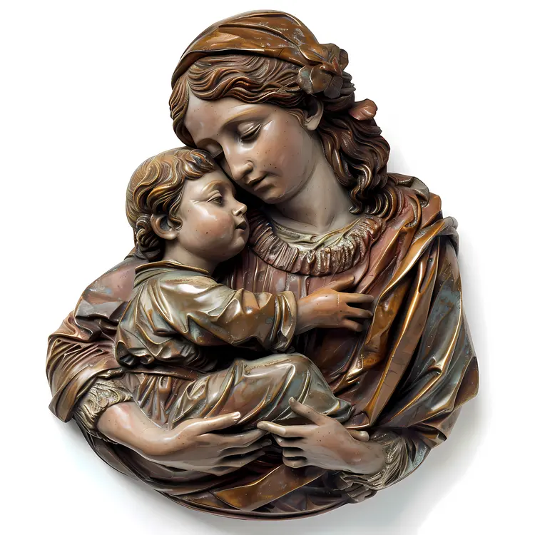 Bronze Mother and Child Sculpture