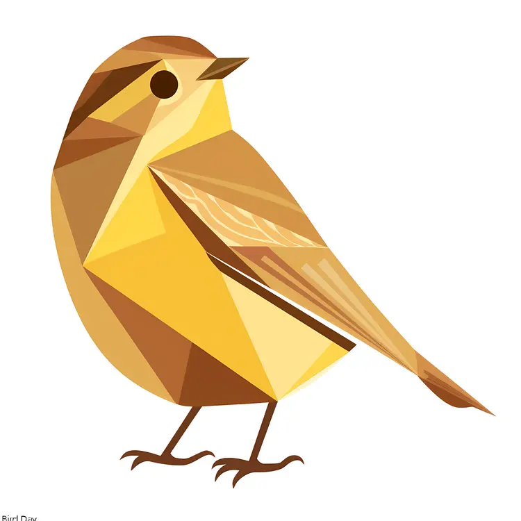 Geometric Yellow Bird Illustration