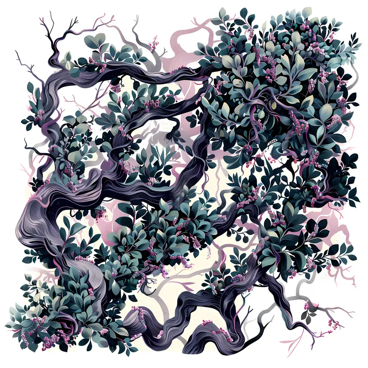 Twisted Branches with Leaves
