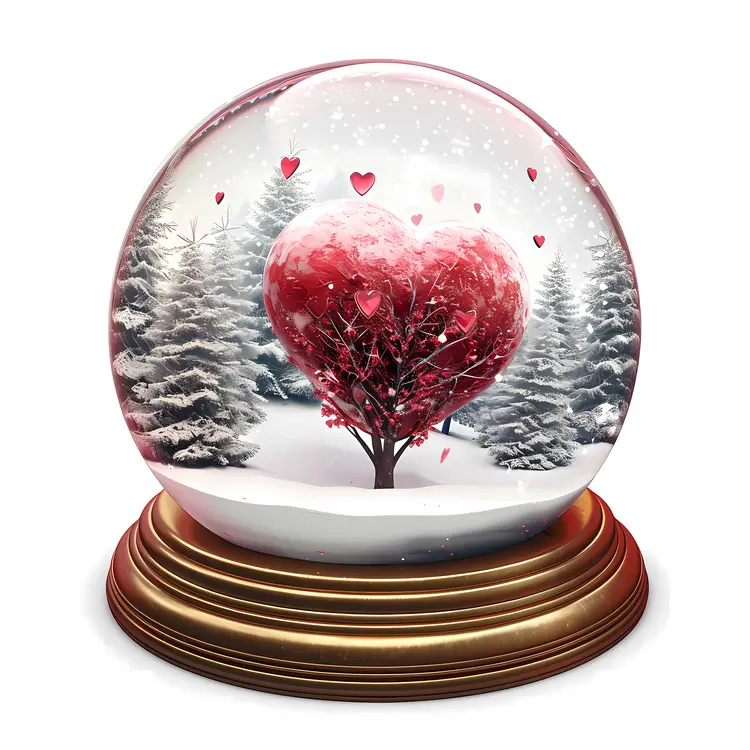 Heart Tree in Snow Globe