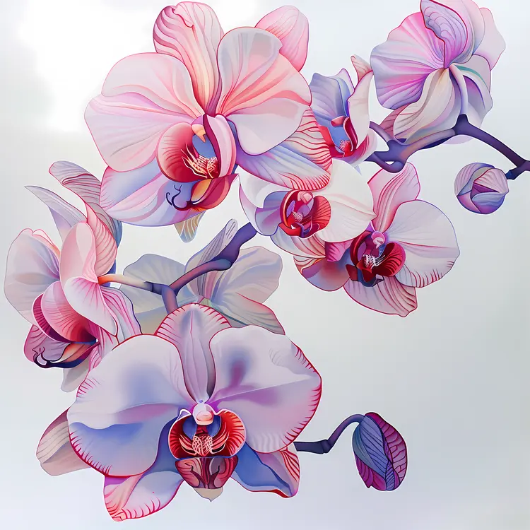 Elegant Pink and White Orchids