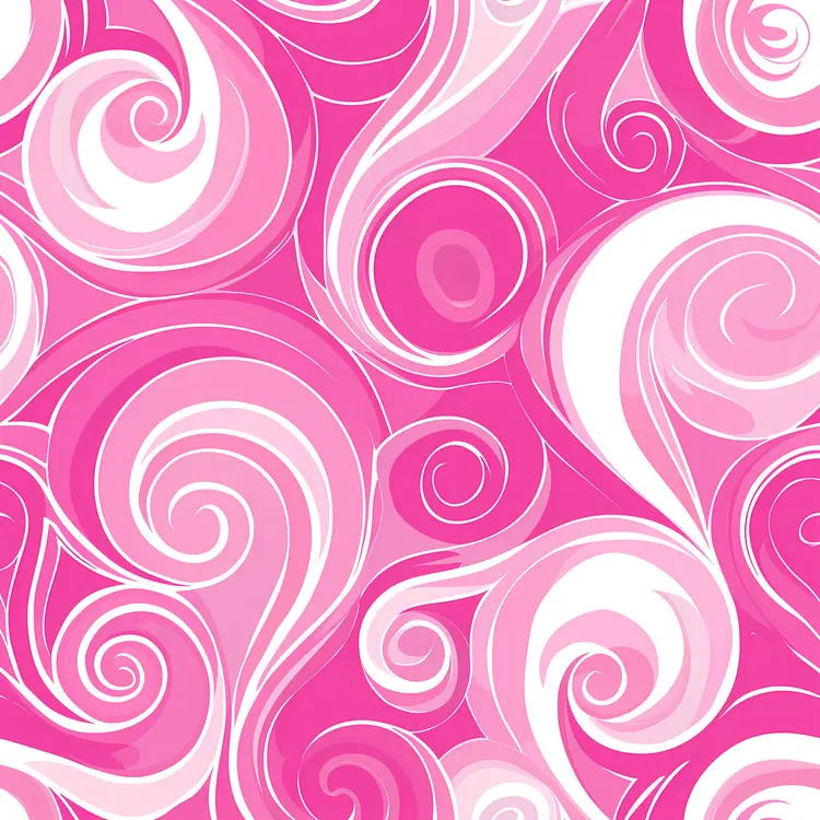 Modern Pink Spirals Abstract Art