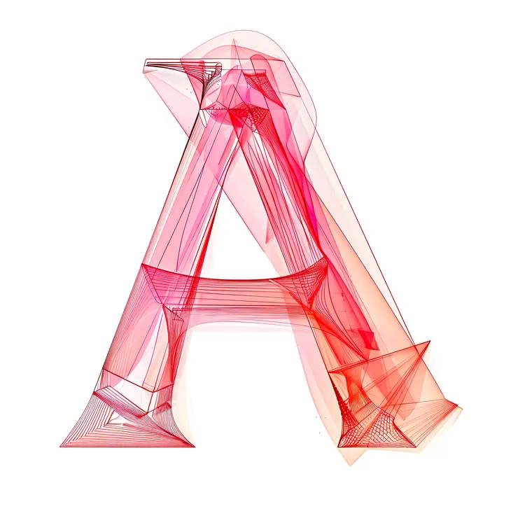 Abstract Letter A in Red