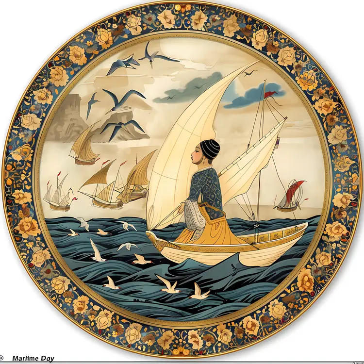 Sailing Boat Illustration for Maritime Day