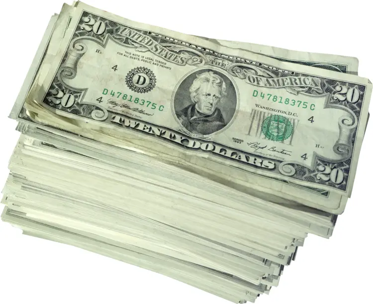 Stack of $20 Bills