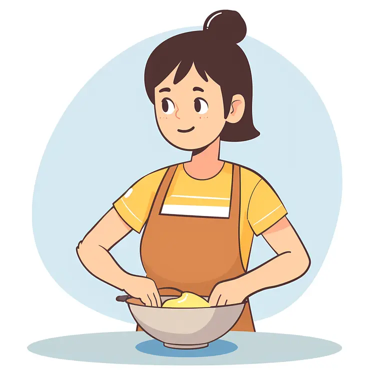 Woman Mixing Ingredients in Kitchen