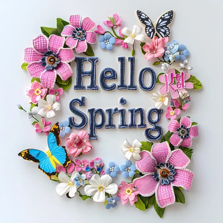 Hello Spring with Flowers