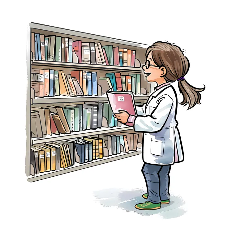 Scientist Researching in Library