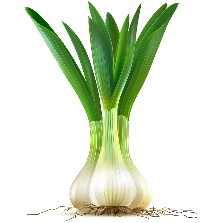 Green Onions Detailed Illustration