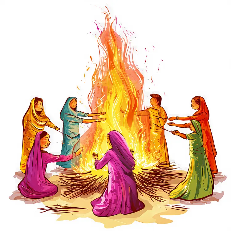 People Gathering around Bonfire