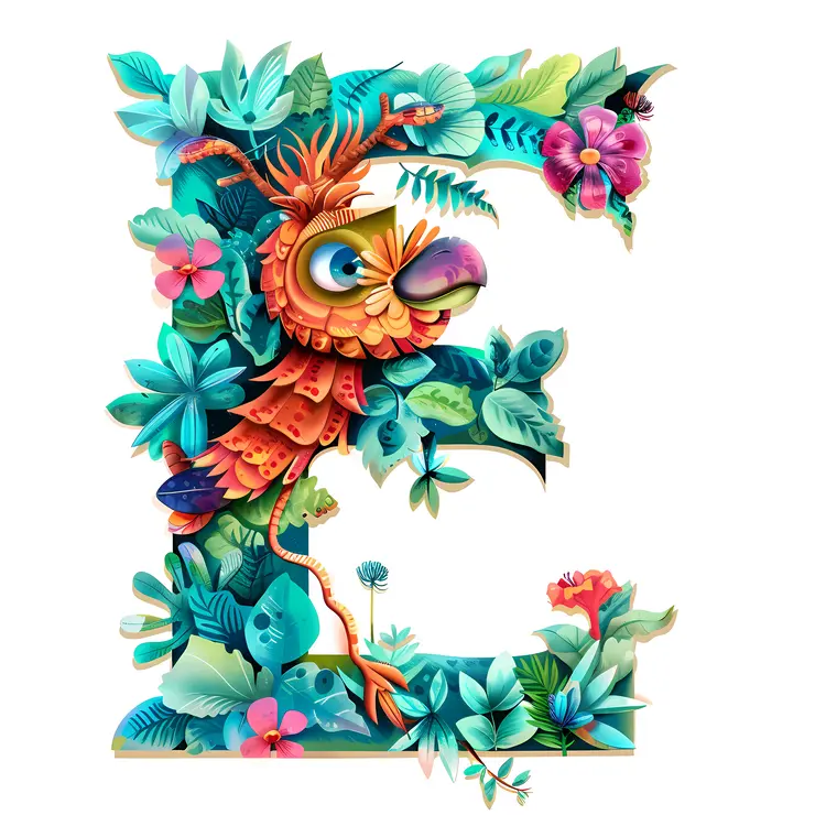 Floral Letter E
