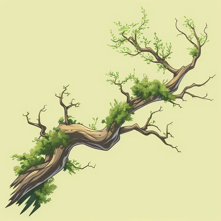 Tree Branch with Green Leaves