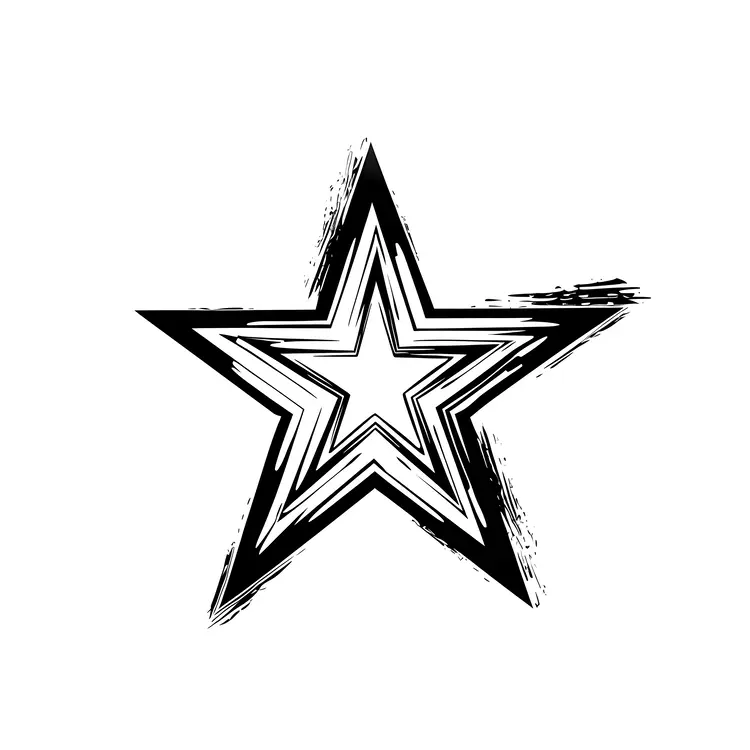 Grunge Black Star Outline