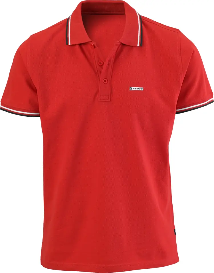 Red Polo Shirt with Collar