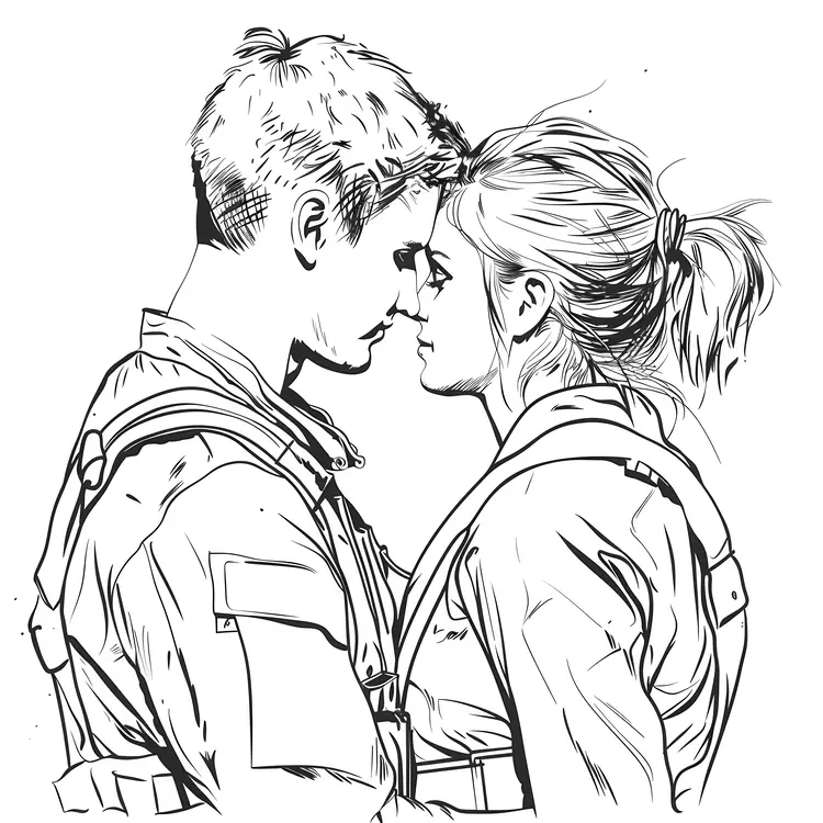Romantic Couple Embracing