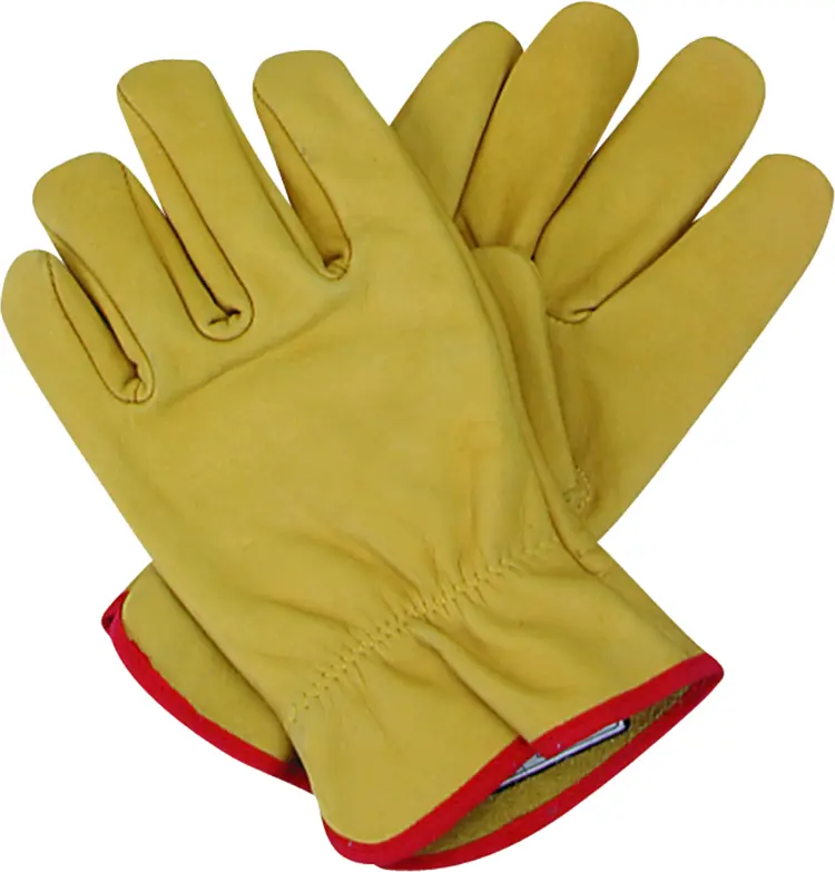 Yellow Leather Protective Gloves